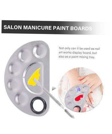 POPETPOP Nail Art Display Set - 3 Palette Mixing Plates & Stainless Steel Tools for Perfect Make-Up & Manicure - Buy Online on GoSupps.com