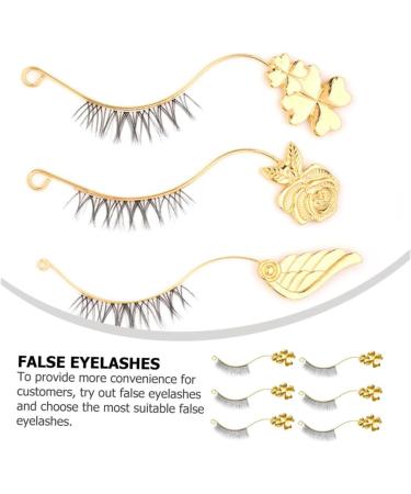 6pairs Eyelash Fake Eyelashes Magnetic Eyelashes False Eyelash Holder Eyelash Applicator Tool Makeup Tools Eyelash Tool Beauty Tools Electroplating Process Extend Earth Tones 9x6.5cm Golden - Buy Online on GoSupps.com