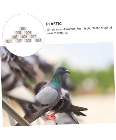 Levemolo 100 Pcs Pigeon Anklet African Grey Parrot Leg Ring Charms Plastic Poultry Pen Drumstick White 1.3X1.3CM White - Buy Online on GoSupps.com