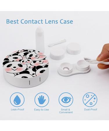 Cute Panda Face Contact Lens Case - Portable Round Storage Kit with Mirror for Travel & Outdoor Use - Buy Online on GoSupps.com