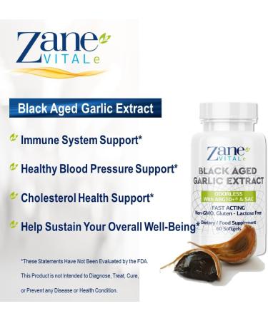 Aged Black Garlic Capsules - Immune System & Heart Health Support - 60 Capsules Non-GMO Gluten-Free - Zane - Buy Online on GoSupps.com
