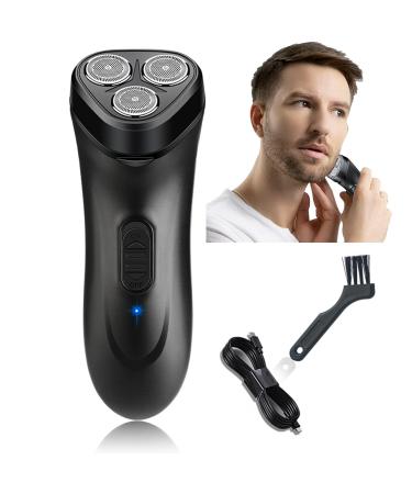 Electric Shaver for Men Electric Beard Trimmer Cordless USB Rechargeable Electric Men's Shaver Wet and Dry Men's Rotary Shavers with Pop-up Trimmer Waterproof Electric Pocket Shaver for Travel Home Use 057