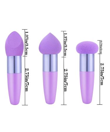 3-Piece Professional Makeup Sponge Set with Handle and Powder Puff - Ideal for Foundation, Powder, and Liquid Makeup Application - Buy Online on GoSupps.com