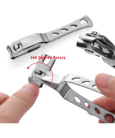 SVAASA Nail Clippers 1PC Stainless Steel 360 Degree Rotating Head Nail Clipper Sharp Fingernail Toenail Cutter Manicure Pedicure Accessory Tools - Buy Online on GoSupps.com