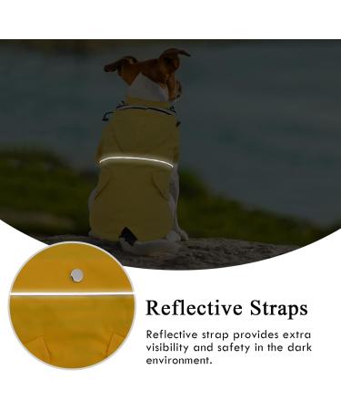 Pethiy Premium Waterproof Dog Raincoat - XXL Yellow Rain Jacket with Removable Hood & Reflective Buttons for Dogs - Buy Online on GoSupps.com