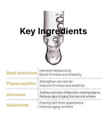 FARMSTAY Black Snail & Peptide 9 Perfect Cream + Ampoule Snail Mucin Moisturizer for Elastic & Glow Skin Hydrating & Nourishing Skin Barrier Repair for Women & Men Korean Skin Care - Buy Online on GoSupps.com