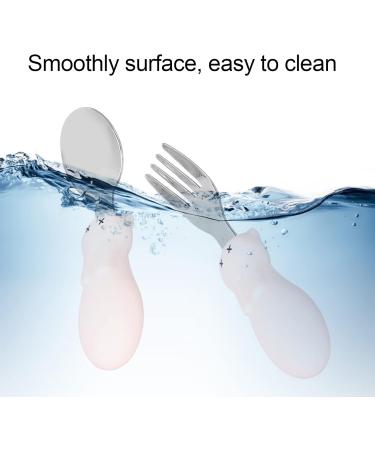 Baby Fork Spoon Fine Workmanship Safe Cute Shape High Temperature Resistant Exquisite Beautiful Toddler Feeding Utensils for Feeding(Off-White) - Buy Online on GoSupps.com
