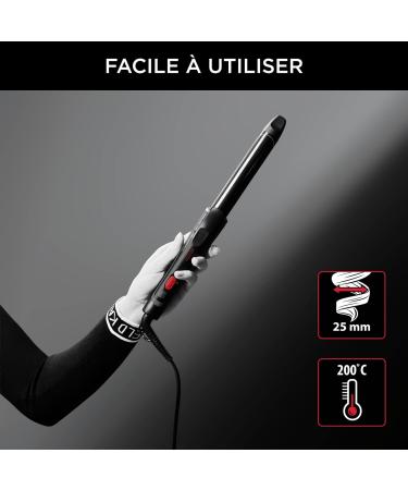 Rowenta X Karl Lagerfeld CF321L Curling Iron - 25mm | Keratin & Fine Coating | Fast Heating | Constant 200 C | Natural Waves & Curls | Black/Red - Buy Online on GoSupps.com