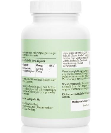 Buy Premium Broccoli Extract Capsules - 120 Vegan 500mg Capsules with 50mg Sulforaphane - High Purity Natural Quality - Buy Online on GoSupps.com