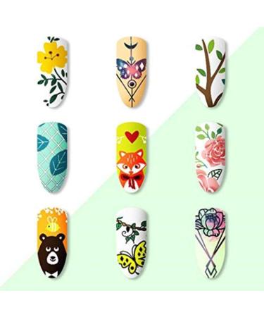 Nail Art Stamping Template Kit - 5 Geometric Pattern Plates for DIY Nail Art | Multi-Style Manicure Templates - Buy Online on GoSupps.com