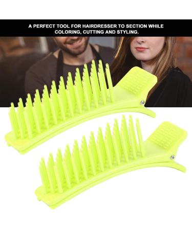 2pcs Hair Styling Clips - Non-slip Matte Handle, ABS Splint, Fluorescent Green - Buy Online on GoSupps.com