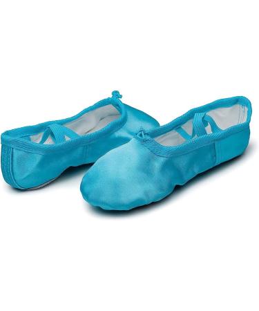 MSMAX Girls Satin Ballet Shoes for Kids - Blue, Size 11 Narrow | Performa Dance Slippers - Buy Online on GoSupps.com