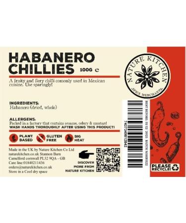 Nature Kitchen Chilli Habanero 100g: Gluten-Free & Vegan Seasoning Spices for Everyday Cooking - Ideal for Marinades, Sauces, Frying, Baking, or Grilling - Buy Online on GoSupps.com