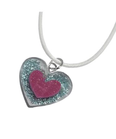 KUAIYIJU Cute Heart Pendant Necklace Heart Necklace Fashion Jewelry for Women Hip Hop Heart Choker Fashion Decoration Sky Blue