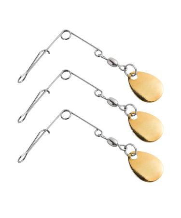 Dr.Fish 20 Pack Fishing Spinnerbait Wire with Colorado Blade Lure Making Supplies Spinner Shaft Bass Fishing Lure Spinnerbait Making Accessories Ball Bearing Swivels Colorado-Gold #1-20 Pack