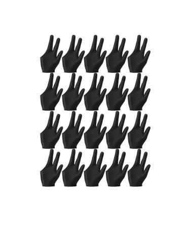 Poosr 20 pieces breathable billiard gloves snooker on the left right hand gloves 3 fingers Queue gloves for women men billiard accessories