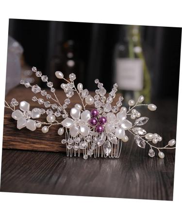 FRCOLOR 1pc Braided Flower Comb Pearl Hair Comb Diy Bridal Hair Comb Handmade Wedding Crystal Hair Comb Wedding Side Combs Rhinestone Hair Pearl Hair Pin The Side Wire White Bride Flowers - Buy Online on GoSupps.com