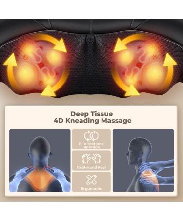 8D Heated Massage Device - Neck Shoulder Back Waist & Feet Relief | Adjustable Speed Massage for Home Office & Car | International Shipping - Buy Online on GoSupps.com