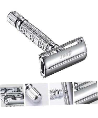 Minkissy Manual Double Edge Safety Razor for Men - Classic Metal Handle Perfect for Beard Shaping & Grooming - Buy Online on GoSupps.com