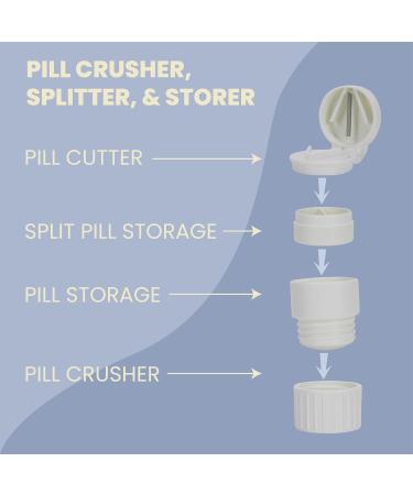 3-in-1 Pill Cutter Splitter & Crusher with Twin Compartment Storage - Heavy Duty Ideal for Medicine & Vitamins - Buy Online on GoSupps.com