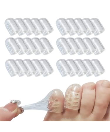 Silicone Anti-Friction Toe Protector  Silicone Toe Protectors Women  30 Pcs Toe Covers Silicone  Gel Toe Caps  Toe Sleeves for Corns  Blisters and Ingrown Toenails (30 Pcs) 30pcs