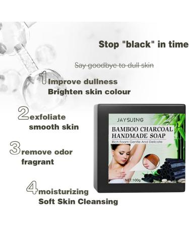 Acanthosis Nigricans Treatment Bamboo Charcoal Soap Activated Charcoal Black Bar Soap Dark Spot Remover Soaps Suitable for Any Part (3 pcs) - Buy Online on GoSupps.com