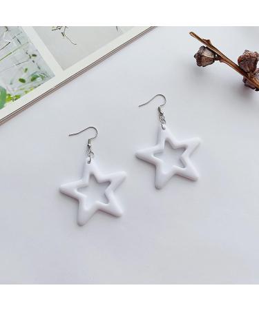 Shop Feylie Fashion Earrings - Blue Hollow Star Pendant Dangling Creoles for Women & Girls - Buy Online on GoSupps.com