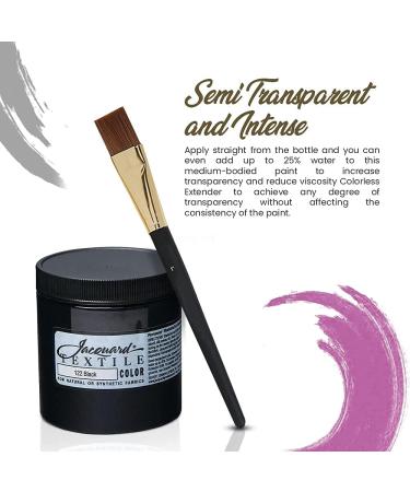 Black 8 oz Jacquard Fabric Paint for Clothes & More - Permanent All-Surface Paint Set with 3 Brushes - Buy Online on GoSupps.com