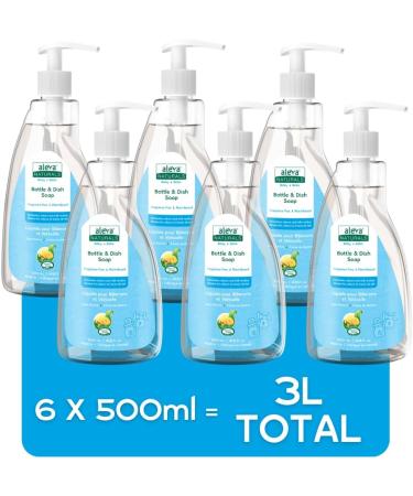 Aleva Naturals Hypoallergenic Bottle and Dish Wash Liquid - Plant-Based and Fragrance-Free Formula Dish Soap to Clean Baby Feeding Cups and Breast Pumps- 1.5L PACK (500ml x 3) - Buy Online on GoSupps.com