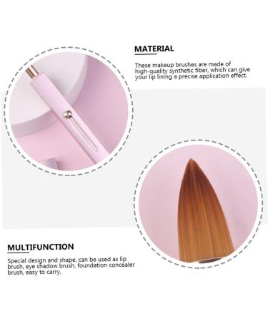 Housoutil 1pc Lip Brush Mini Wand Makeup Double Ended Makeup Brush Lip Pride Fascinators Eyeshadow Cosmetics Dedicated Aluminum Tube Pink - Buy Online on GoSupps.com