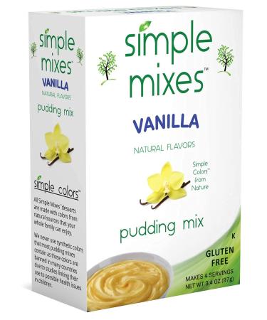 Simple Mixes Natural Instant Pudding Mix, Vanilla, 3.4 Ounce, Pack of 6