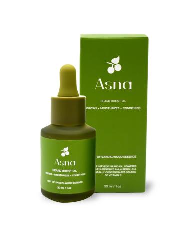 Asna Beard Boost Oil - Cold-Pressed All Hair Types Stimulates Growth Nourishing & Moisturizing Ayurvedic with Vitamin C & Antioxidants for Softer Fuller Beard