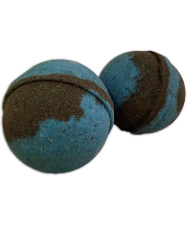 Dad Balls Bath Bombs XL - Funny Men's Bath Fizzers - Handcrafted Black & Blue Marbled Design - 2 pk - Buy Online on GoSupps.com
