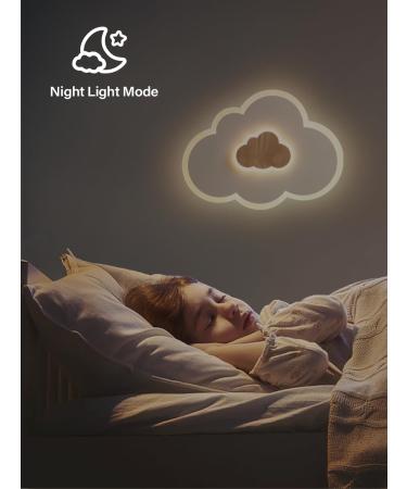 Fanlg LED Ceiling Lamp Clouds - 26W Dimmable Kids Lighting with Remote Control | 3000-6000K | Creative Wood Design for Bedroom & Living Room - Buy Online on GoSupps.com