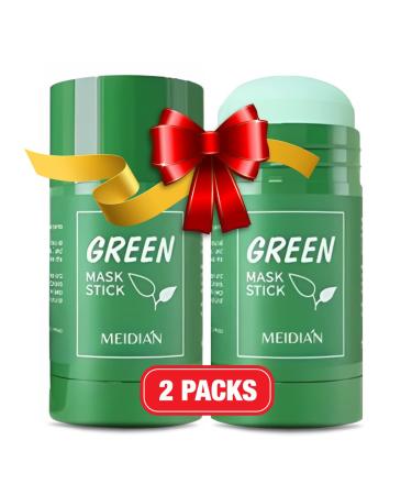 CYOIDAI 2 Pack Green Tea Mask Stick for Face Blackhead Remover with Green Tea Extract Deep Cleanse Purifying and Whitening Face Mask For Women and Men