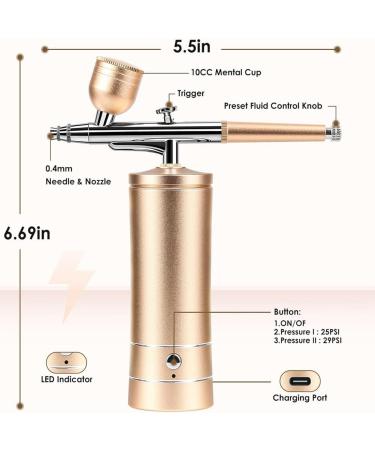 tibiu Airbrush - Kit Rechargeable Cordless Airbrush Compressor Replacement Nail Art Airbrush Kit Portable Airbrush for Nails Cake - Buy Online on GoSupps.com