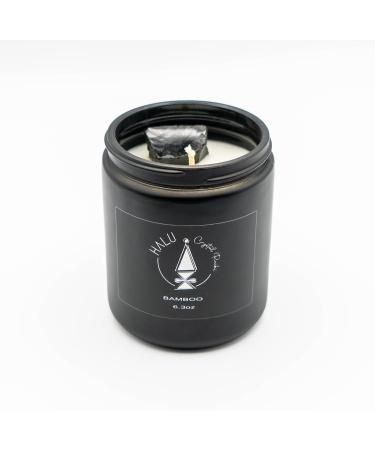 Bamboo Scented Candle with Obsidian Crystal | 100% Natural Aromatherapy | Meditation & Reiki Infused  - Buy Online on GoSupps.com
