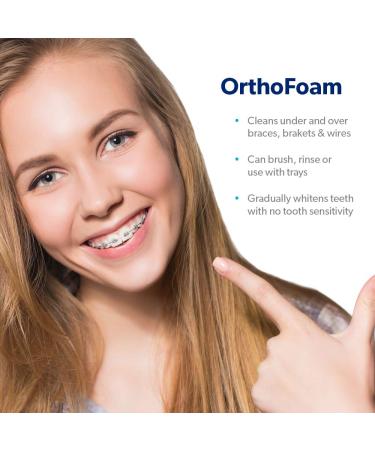 OrthoFoam Braces Cleaner - 1.69 Fl Oz - Whiten Teeth & Fight Plaque | For Metal, Ceramic & Clear Brackets - Buy Online on GoSupps.com