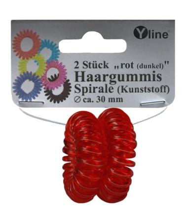 2 hair ties red (dark) plastic hair accessories for.Children braid rubber hair tie spiral hair spiral braid coil on SB card 2499-04