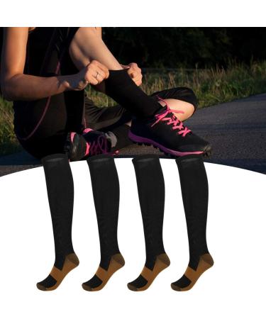 2 Pairs Copper Fiber Compression Socks for Men & Women - Ankle Protection for Running & Sports (L/XL) - Buy Online on GoSupps.com