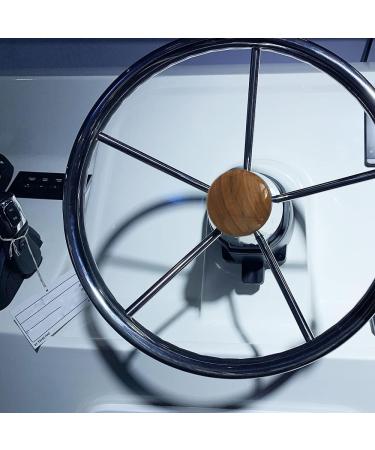 Teak Wood Boat Steering Wheel Center Cap - 2-1/2 inch - Marine Destroyer Steel Hardware - Buy Online on GoSupps.com