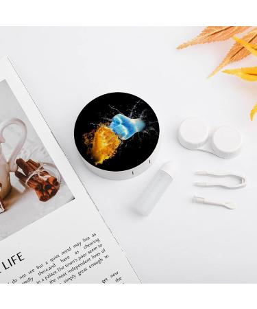 Fists And Cool Fire Ice Round Case For Contact Lens Kit Storage Box with Mirror Printed - Buy Online on GoSupps.com