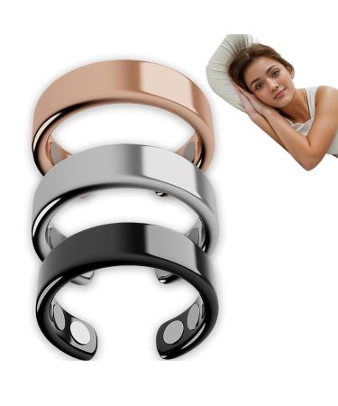 The Snorno Ring Anti Snoring Ring Stainless Steel Magnetic Ring Anti Snoring (3Pcs)
