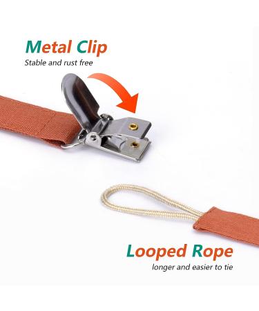 Pacifier Clips Baby Girl Binky Holder Set - 4 Cotton & Linen Teething Clips in Multicolor - Buy Online on GoSupps.com