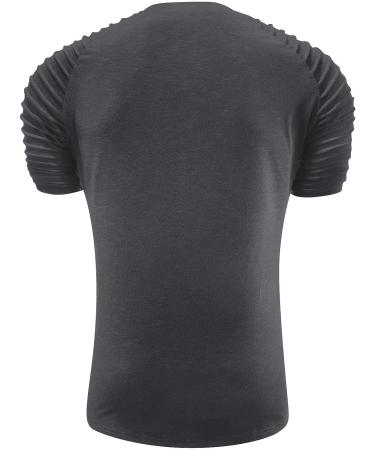 Men's Dark Gray Muscle T Shirt | Short Sleeve Bodybuilding Workout Tee - Buy Online on GoSupps.com
