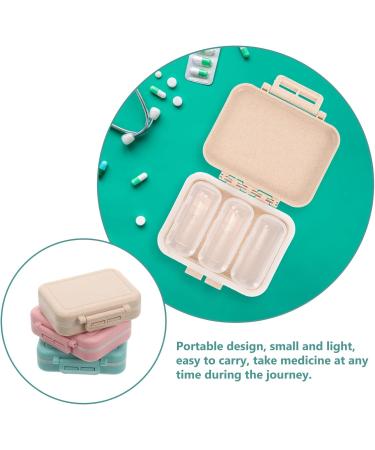 Healvian Small Pill Organizer Box - 3Pcs Travel Mini Pill Case Holder with Removable Compartments for Fish Oil - Portable Daily Use - Buy Online on GoSupps.com