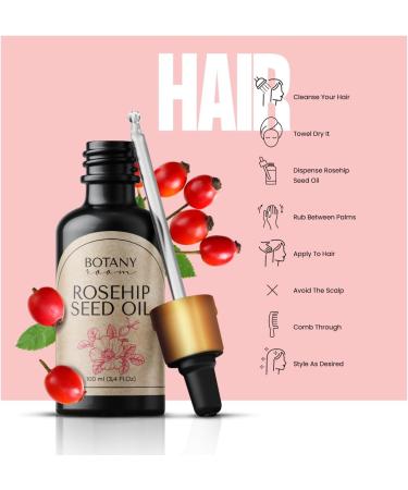 BotanyRoom Rosehip oil organic 100 ml cold pressed for natural antiaging facial care wild rose oil organic cold pressed as nourishing organic oil skin care - Buy Online on GoSupps.com