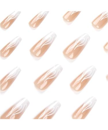 Nail art patches beautiful and fashionable nail patches finger decorations beauty decoration products simple white summer wear nails French flame wear nails y2k wearable nail patches finished f Jp2677 - Buy Online on GoSupps.com