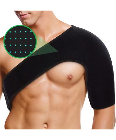 Shoulder Support Brace for Men & Women | FSA/HSA Approved Pain Relief Compression Sleeve | Rotator Cuff Stabilizer | Adjustable Fit for AC Joint Dislocation - Buy Online on GoSupps.com