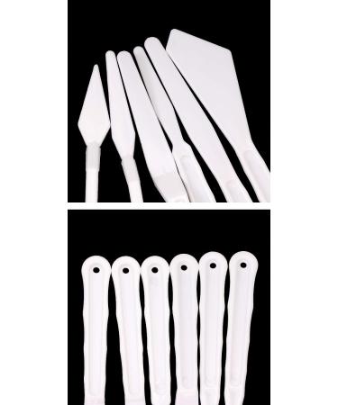Penta Angel Plastic Palette Knives Set - 6Pcs White Art Spatula Tools for Oil Acrylic Painting - Buy Online on GoSupps.com